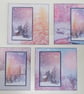 Boxed Set of 4 Winter Note Cards - Snowy Forest