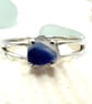 Rare Blue and White Seaham Multi Sea Glass Ring in Sterling Silver. - Image 7