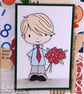 Handmade collage schoolboy thank you teacher card - Image 2