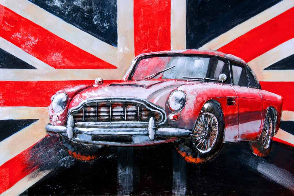 Aston Martin DB5 Sports Car Union Jack Photograph Print