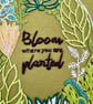 Unique hand embroidered picture of a terrarium of gorgeous plants. Perfect gift - Image 7