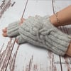 Women hand knitted wool mittens Handmade fingerless mittens Gift for her