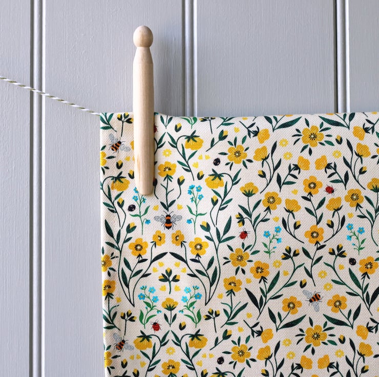 Buttercup & Bee Tea Towel - Colourful Cotto... - Folksy