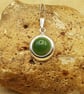 Small round Nephrite Jade pendant.12th anniversary gemstone.  - Image 1