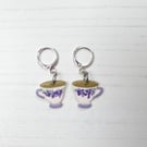Bridgerton inspired Wisteria Teacup earrings