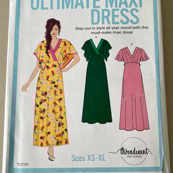Maxi Dress sizes XS - XL by Threadcount. This pattern is new and uncut