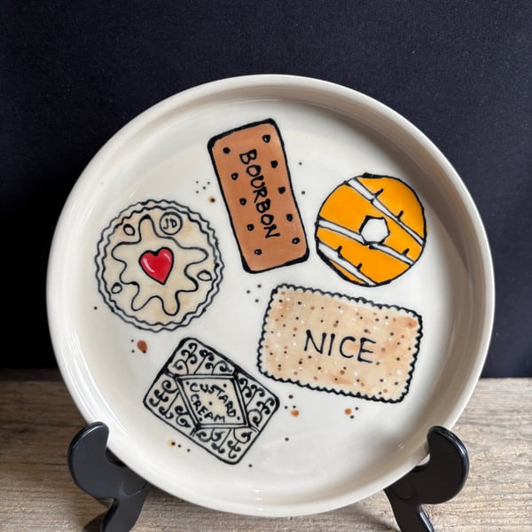 Biscuit Selection Plate - wheel thrown, hand painted and glazed stoneware
