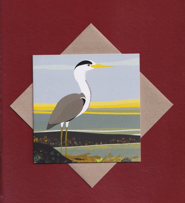 Greetings card - heron - birds - blank card