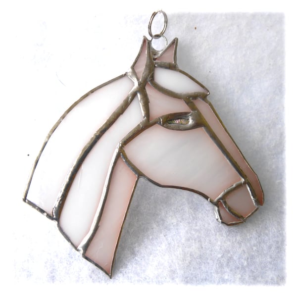 Horse Suncatcher Stained Glass Horsehead White