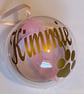Pet Memorial Christmas Bauble - Personalised Paw Print Ornament with Feather. - Image 8
