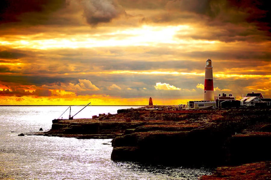 Portland Bill 9x6 Print Dramatic Lighting Dorset Wall Art