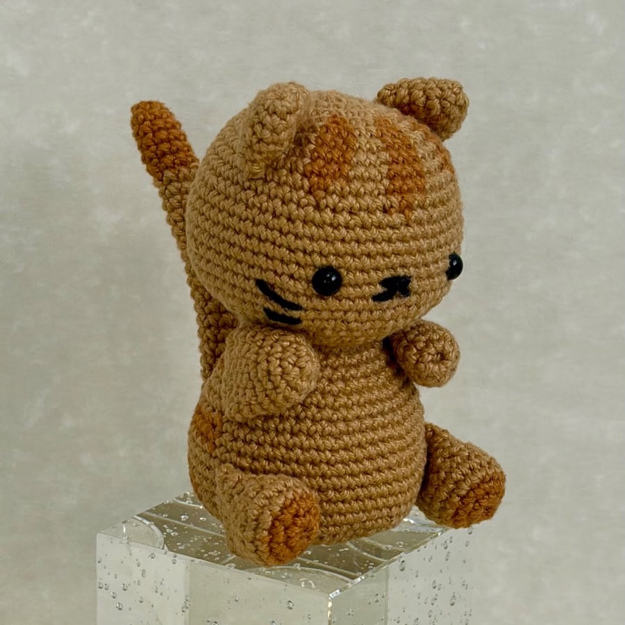 Hand crocheted ginger cat