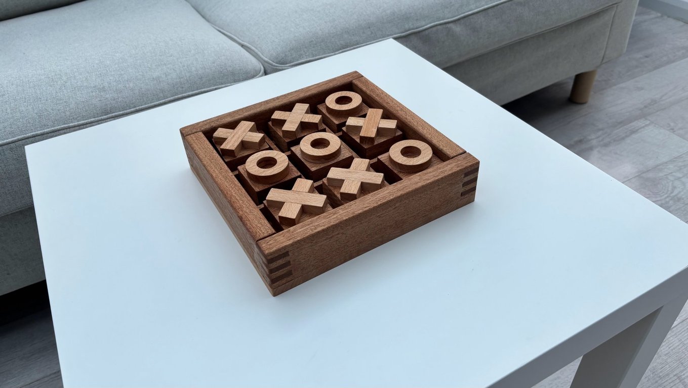 Wooden Noughts and Crosses Set