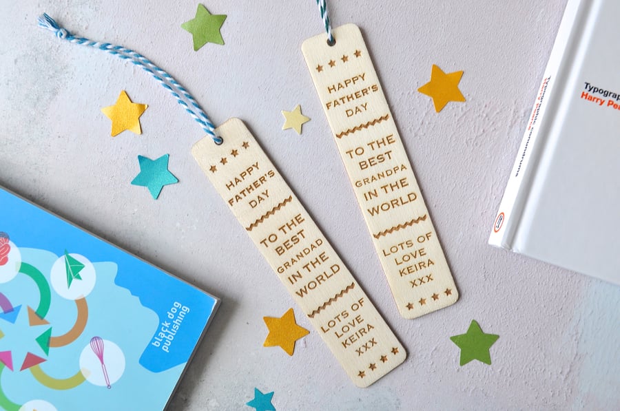 Personalised Father's Day Wooden Bookmark