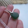 Scottish sea glass necklace, petite necklace beach glass, green sea glass