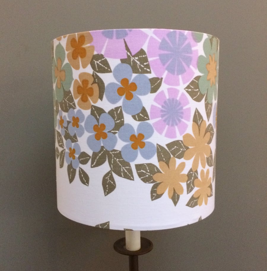 60s Retro Mod Daisy Flower Banbury Vintage Fabric Lampshade option