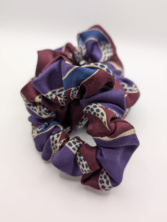 Upcycled Real Silk Scrunchie Handmade Silk Hair Tie, Sustainable Hair Accessory