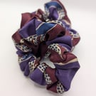 Upcycled Real Silk Scrunchie Handmade Silk Hair Tie, Sustainable Hair Accessory