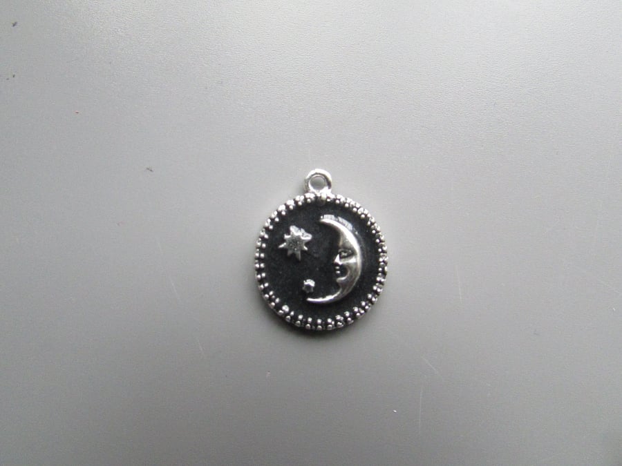 Tibetan Silver Moon Jewellery Charm