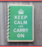 Keep Calm and Carry On poster spiral bound Notebook Grass Green