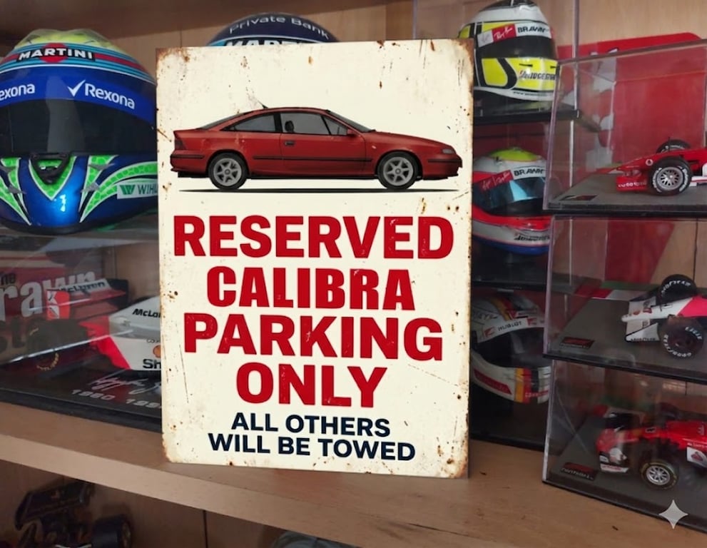Vauxhall Opel Calibra Reserved Parking Metal Sign Plaque Garage Gift Wall Decor 