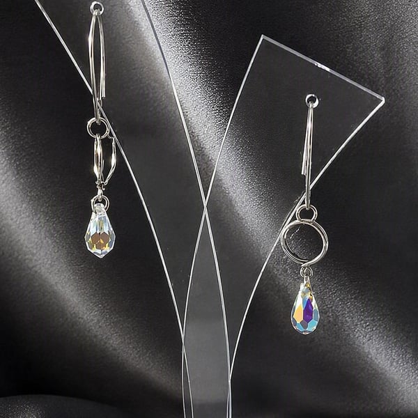 Sterling Silver Aurora Borealis Crystal 