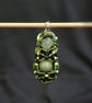 Green Quartz and Mable Double Sided Pendant