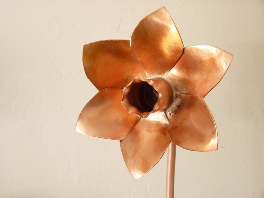Copper daffodil, metal flower home decoration