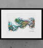 A3 Framed (choice of colours) Wainwright's Coast to Coast – 192 Mile Trail Art - Image 1
