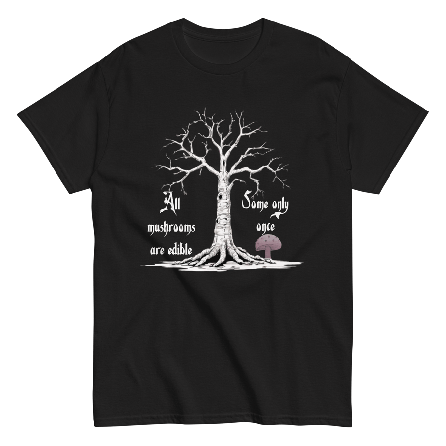 "All Mushrooms Are Edible" Gothic Graphic T-Shirt Kate&Fate Original Design 