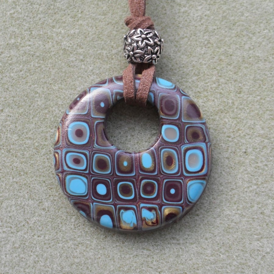 Polymer Clay Retro Pendant