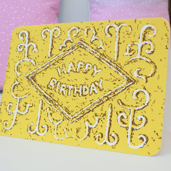 Happy Birthday Custard Cream Biscuit Card