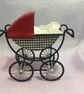 A Coachbuilt Pram for The Baby of the Family in a Collector’s Dolls House & BABY - Image 1