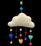 Cloud nursery wall decoration or mobile, needle felt