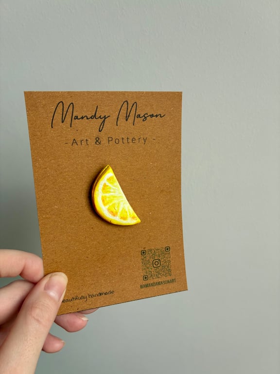 Handmade Clay Fruit Brooch Pins