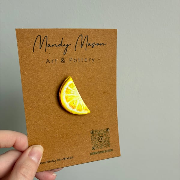 Handmade Clay Fruit Brooch Pins