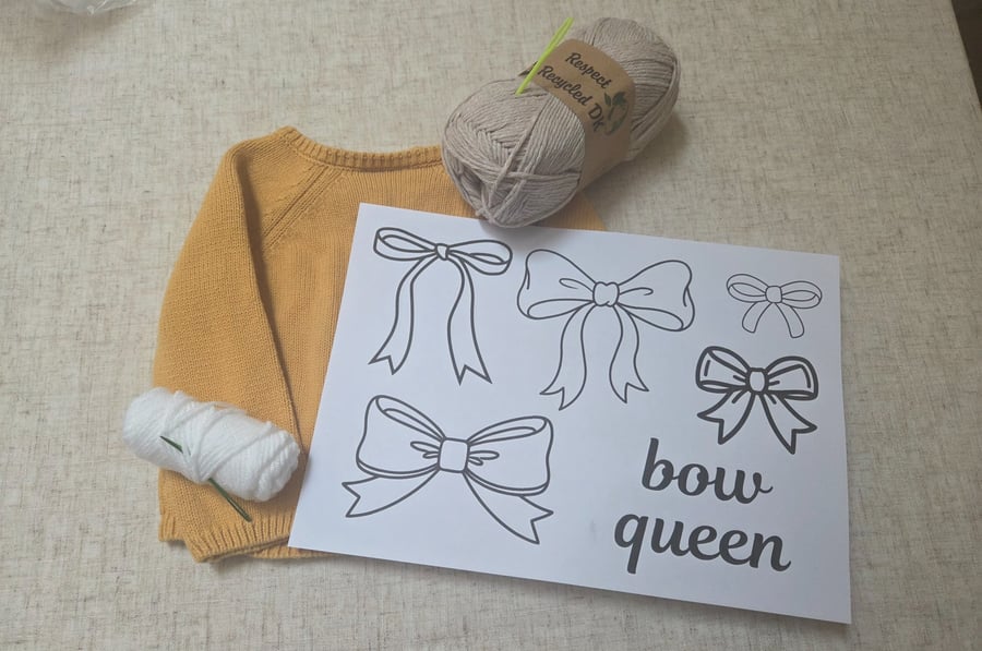 BOWS - Stick and stitch embroidery template 