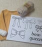 Stick and stitch embroidery template - BOWS 