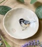 Coal Tit Handmade Ceramic Dish, Garden Bird Dish