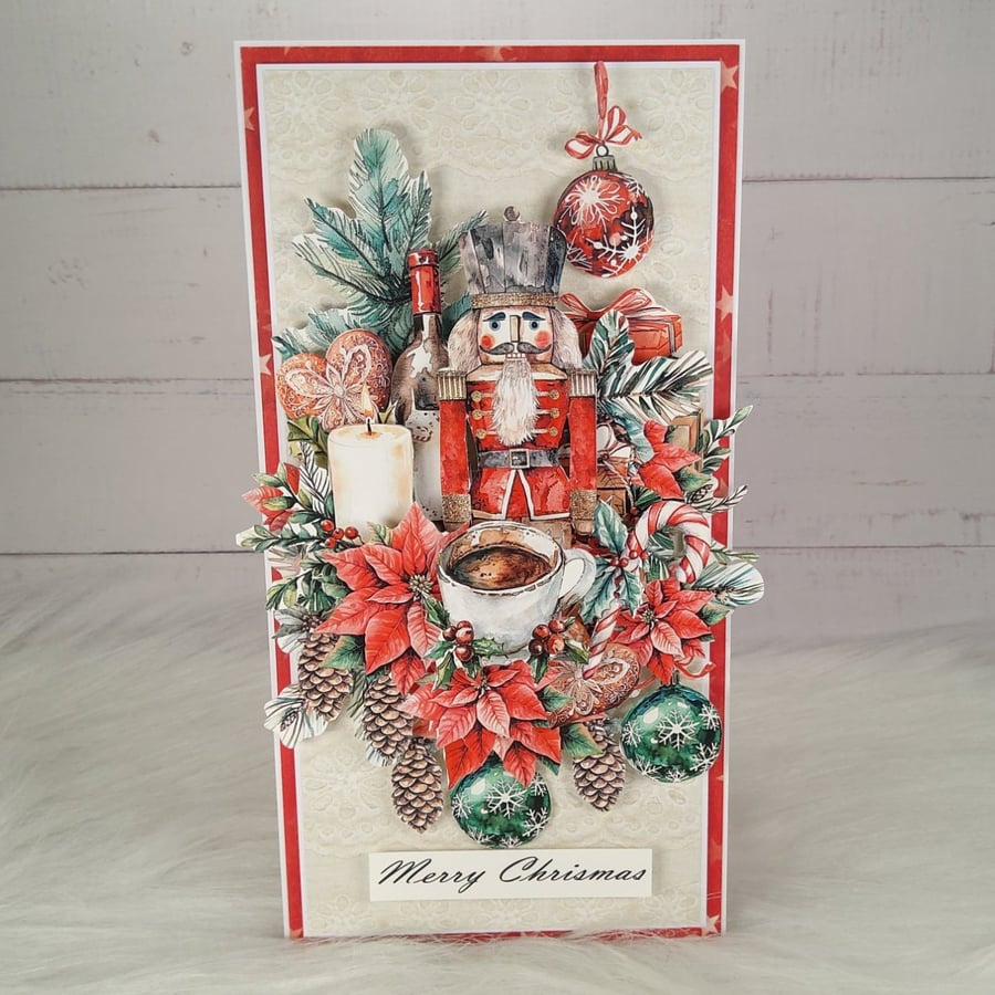 Handmade Nutcracker Christmas Card (115) Merry Christmas - Luxury Festive Card 