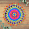 colourful crochet mandala doily