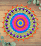 colourful crochet mandala doily - Image 1