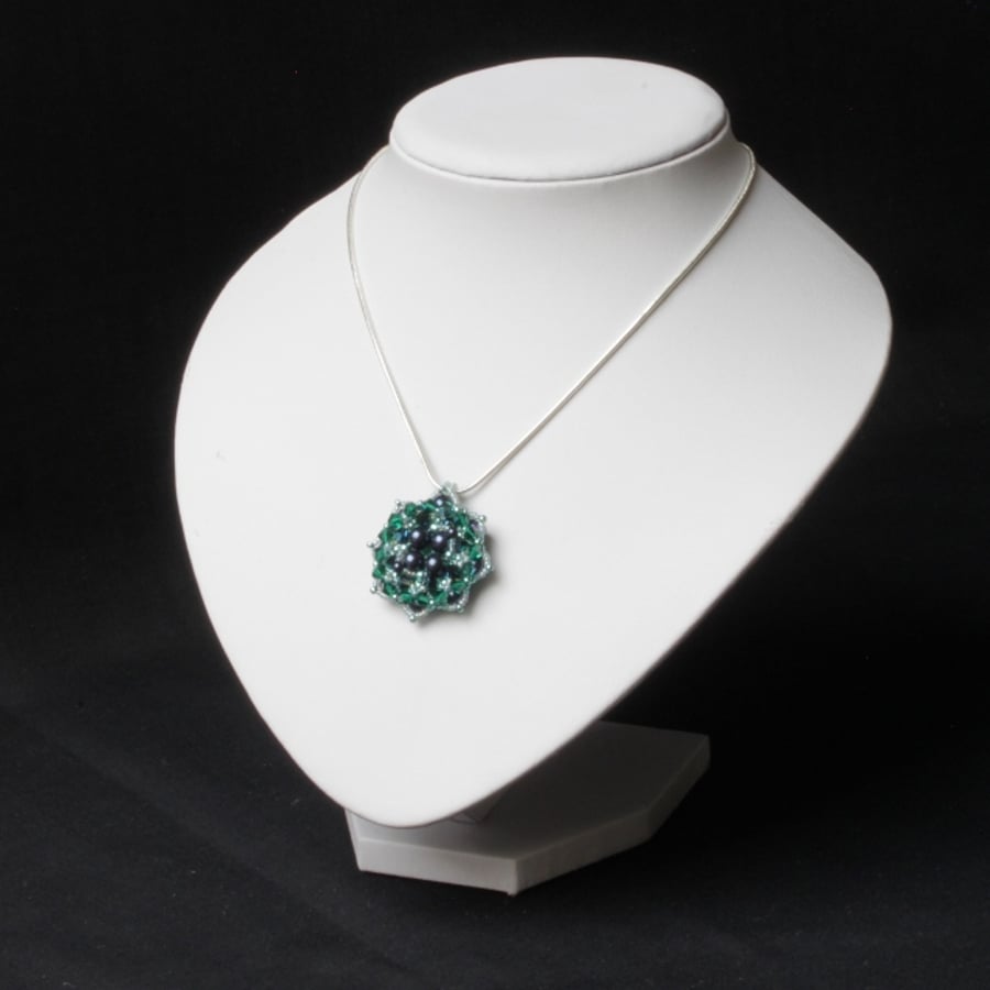 Green and Blue Flower Pendant