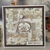 Tea Room - Patchwork Birthday Card by Carolee Crafts PB3 - 0013