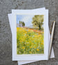 Buttercup Field. Blank Card. Original Watercolour 260174