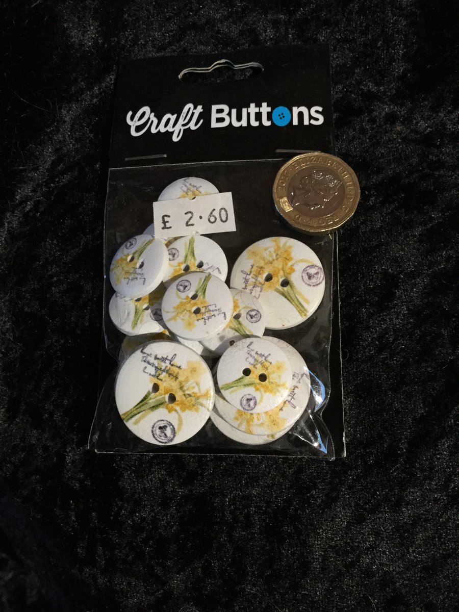 Craft Buttons Floral Daffodils (N.12)