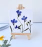Real Pressed Lobelia  Miniature Botanical Canvas on Wooden Easel - Image 6
