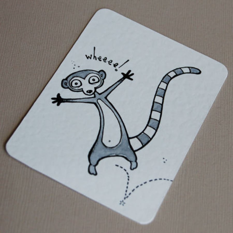 sproinging lemur (mini art card/aceo)