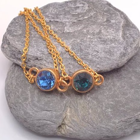 Gold Plated Chain Bracelet With A Crystal Element, Personalised, Gift for Her