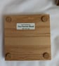 Hand Painted Oak Wood Coaster Set of 2, Orange Butterflies - Image 3